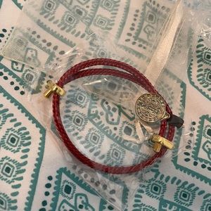 18K Gold Plated Saint Benedict Red Bracelet
